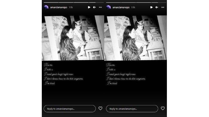 Amanda kecil terlihat menggemaskan kala mengenakan mahkota saat merayakan ulang tahun