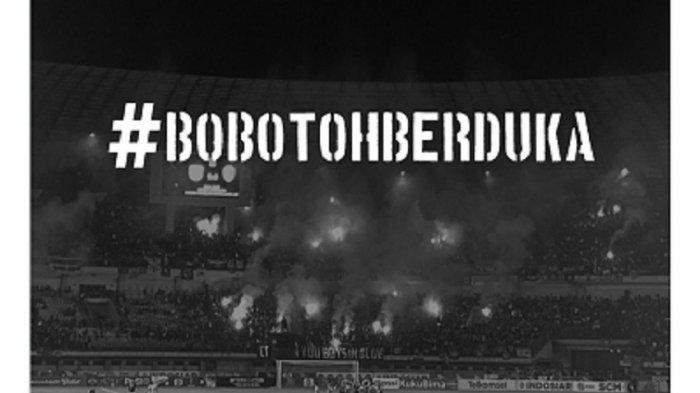 Berbagai unggahan akun kelompok suporter Persib di media sosial Twitter, yang menjelaskan terkait insiden tewasnya dua orang bobotoh saat menyaksikan pertandingan Persib Bandung melawan Persebaya Surabaya di Stadion GBLA, Kota Bandung, Jumat (17/6/2022).
