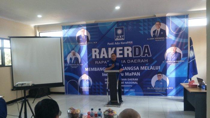 Rapat Kerja Daerah (Rakerda) DPD Partai Amanat Nasional (PAN) Kabupaten Indramayu di Aula Migasin, Gedung Klinik Akamigas Indramayu, Kamis (30/6/2022).