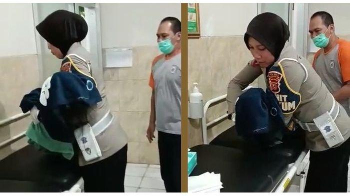 Kanit Gakum Polres Kuningan Ipda Sri Martini, langsung melakukan evakuasi hingga membawa korban yang diketahui masih anak - anak itu menuju ke Rumah Sakit 45 Kuningan, Senin (26/12/2022).