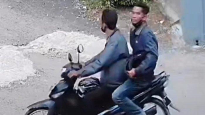 Tangkapan layar terduga pelaku pencurian televisi terekam CCTV di Desa Sutawangi, Kecamatan Jatiwangi, Kabupaten Majalengka
