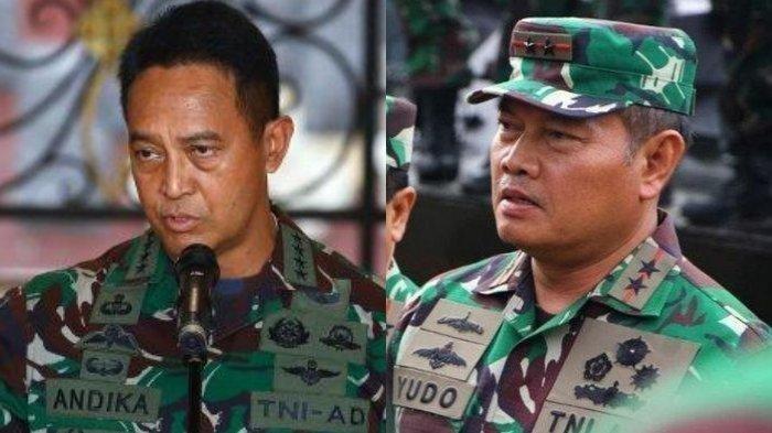 KSAD Jenderal Andika Perkasa (kiri) dan KSAL Laksamana Yudo Margono (kanan).