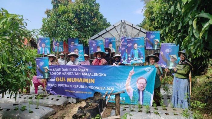 Emak-emak yang tergabung dalam Kelompok Wanita Tani (KWT) di Kabupaten Majalengka dukung Gus Muhaimin jadi Presiden 2024.