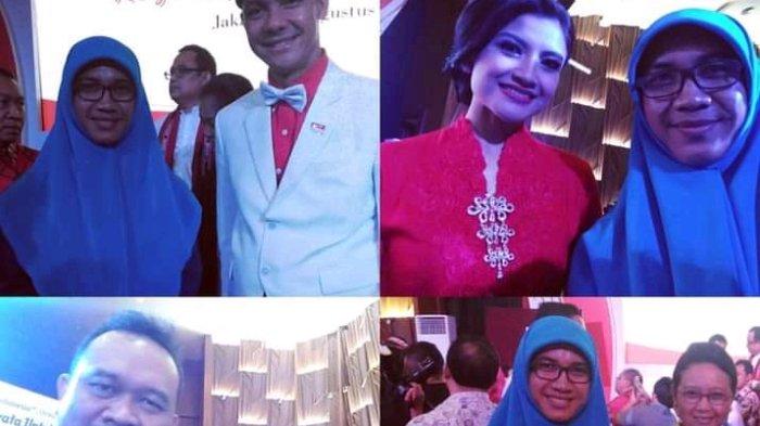 Lia Nuryanah (27), merupakan kades termuda yang terpilih saat pemilihan kepala desa serentak di Kabupaten Kuningan, akhir November lalu, berfoto dengan pejabat dan pesohor.