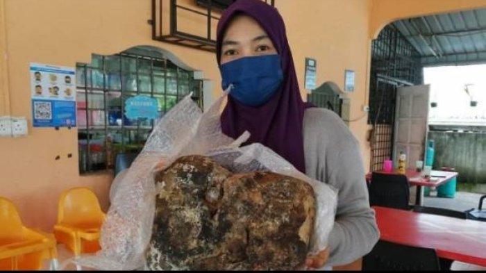 Perempuan Malaysia, Aida Zurina Long, mengaku kaget telah menemukan muntahan paus yang memiliki nilai fantastis.