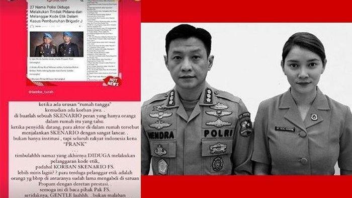 Istri Brigjen Hendra Kurniawan, Seali Syah akhirnya mulai menyingkap sedikit demi sedikit motif di balik kasus penembakan Brigadir J.