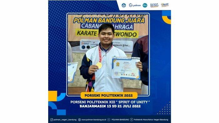 Juara 3 Karate kumite kelas Under 55 kg Putra: Rizki Akbar, mahasiswa jurusan Teknik Otomasi Manufaktur dan Mekatronika.