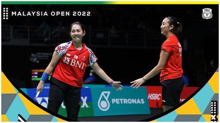 Ganda putri Indonesia, Ribka Sugiarto/Febby Valencia D. Gani ketika berlaga di Malaysia Open 2022 babak 32 besar, Rabu (29/6/2022).