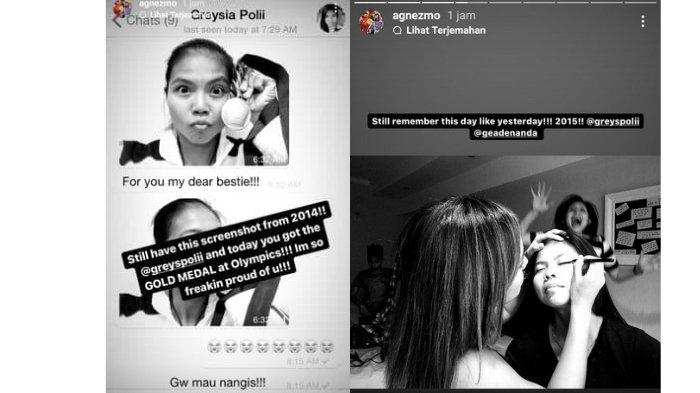 Bukti Agnez Mo dan Greysia Polii sahabatan.