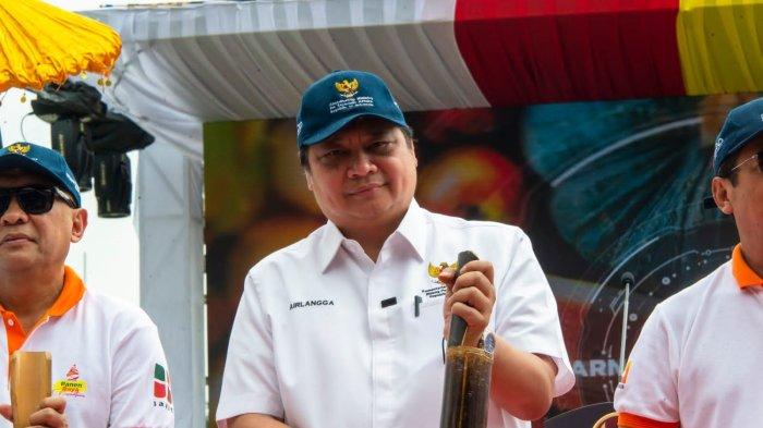 Menko Airlangga Hartarto pada acara Kick Off Events yang mengusung sub tema “Pangan Nusantara” di Lapangan Banteng, Jakarta, Rabu (22/06).