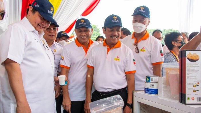 Menko Airlangga Hartarto pada acara Kick Off Events yang mengusung sub tema “Pangan Nusantara” di Lapangan Banteng, Jakarta, Rabu (22/06).