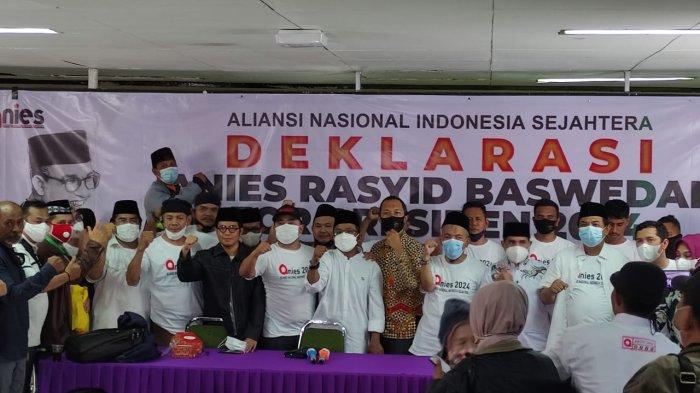 Sekelompok masyarakat sipil yang mengatasnamakan Aliansi Nasional Indonesia Sejahtera (ANIES) resmi mendeklarasikan Gubernur DKI Anies Baswedan maju pemilihan presiden tahun 2024.
