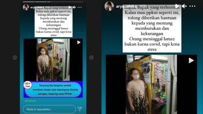 Arya Saloka pemeran Mas Al Ikatan Cinta turut menanggapi video viral seorang ibu-ibu menangis saat warungnya diminta ditutup ketika terjaring razia PPKM.