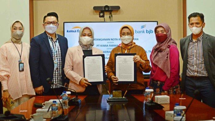 bank bjb melakukan penandatanganan Mou bersama Kimia Farma dalam rangka memberikan dukungan Jasa Layanan Perbankan