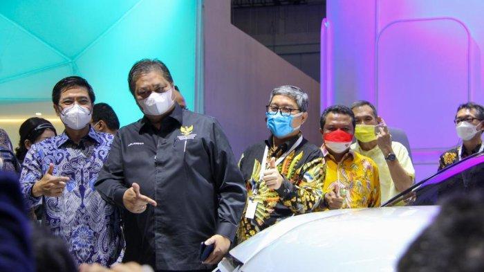 Menko Airlangga saat membuka GIIAS 2022 di Tangerang Selatan, Kamis (11/8/2022).