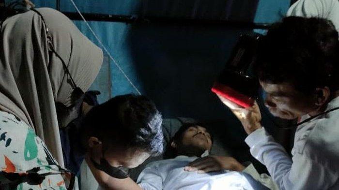Seorang warga yang terdampak gempa magnitudo 4.3 saat menjalani perawatan di RSUD Cianjur, Selasa (24/1/2023).