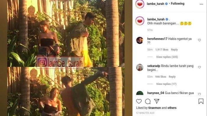 Jessica Iskandar dan Richard Kyle di semak-semak.