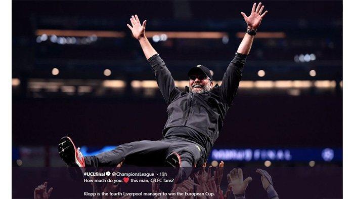 Setelah menjuarai Liga Champions, pelatih Liverpool, Juergen Klopp mendapat berbagai ucapan selamat.