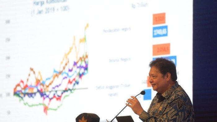 Menko Airlangga saat acara Rapimnas Kadin