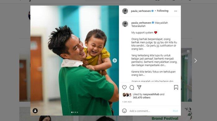 Di tengah ramainya kecaman untuk Baim Wong gara-gara video viral dengan Pak Suhud (70), Paula Verhoeven menuliskan pesan menyentuh.