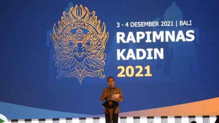Presiden Joko Widodo pada acara Rapimnas Kadin di Bali