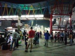 Keramaian di area terbuka di Kota Kuningan, Sabtu (13/2/2021) malam.