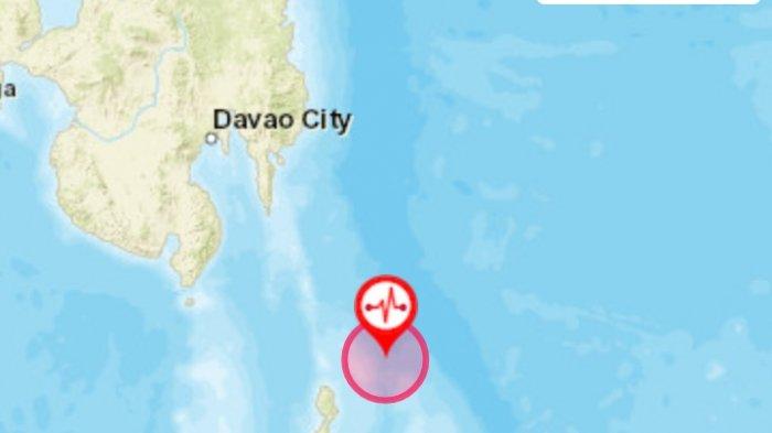 Tangkapan layar gempa di Sulawesi Utara