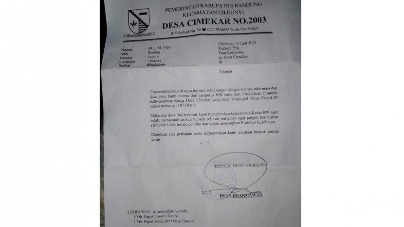 Viral Di Medsos 187 Warga Desa Cimekar Cileunyi Positif Covid 19 Ini Yang Sebenarnya Terjadi Tribunjabar Id