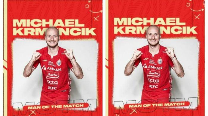 Atas dua golnya di laga melawan Bhayangkara FC membuat Krmencik diganjar penghargaan man of the match.