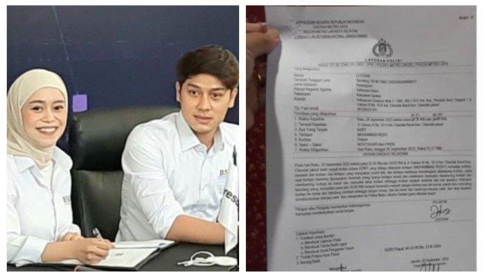 Kolase Foto Lesti Kejora-Rizky Billar dan laporan polisi.