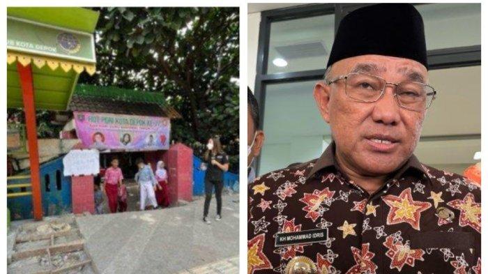 Kolase Foto SDN Pondok Cina 1 dan Wali Kota Depok Mohammad Idris