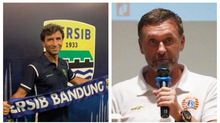 Kolase Foto Pelatih Persib Bandung Luis Milla dan Pelatih Persija Jakarta Thomas Doll.