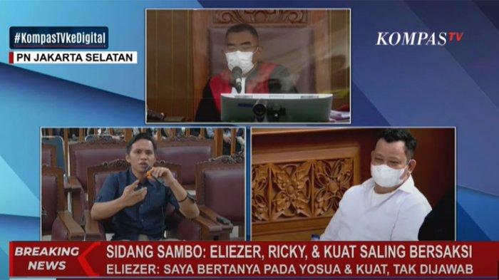 Richard Eliezer atau Bharada E memberikan kesaksian di Pengadilan Negeri Jakarta Selatan, Rabu (30/11/2022).