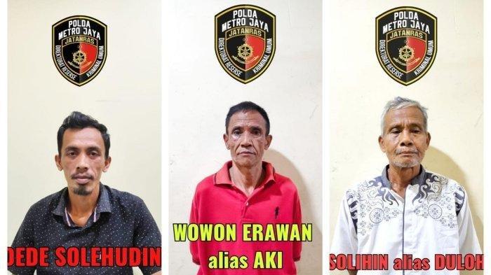 Tampang tiga tersangka pembunuh berantai atau serial killer bermodus supranatural di Bekasi hingga Cianjur bernama Wowon Erawan alias Aki, Solihin alias Duloh dan M. Dede Solehudin. (Istimewa).