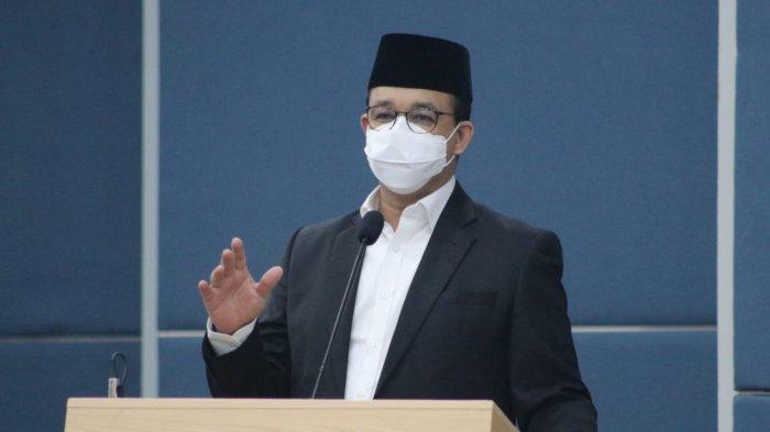 Gubernur DKI Jakarta Anies Baswesan saat pelantikan pengurus DMI Jakarta, Rabu (17/3/2021).