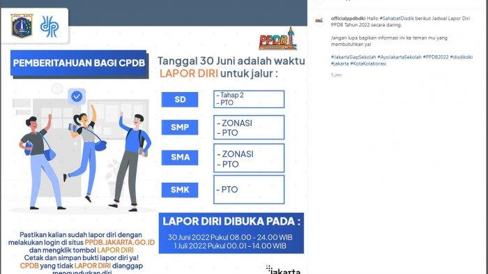 Simak cara lapor diri PPDB Jakarta 2022 jalur PTO dan zonasi, jadwal dimulai tanggal 30 Juni - 1 Juli 2022