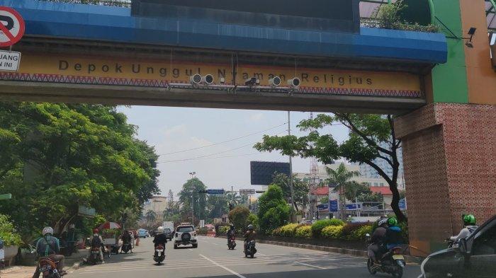 Kamera E-tle di Jalan Raya Margonda, Pancoran Mas, tepat di depan Kantor Wali Kota Depok, Jumat (19/3/2021).