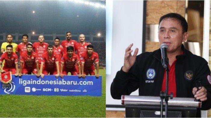 Kolase foto tim Persija Jakarta dan Ketua Umum PSSI Mochamad Iriawan