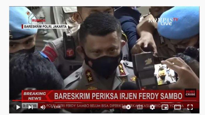 Kadiv Propam non aktif Irjen Ferdy Sambo mengucapkan belasungkawa kepada keluarga Brigadir J.