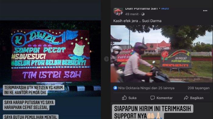 Kantor Bupati OKI Dikirimi Karangan Bunga Imbas Kasus ASN Main Gila, Polwan Dapat Dukungan #SAVESUCI