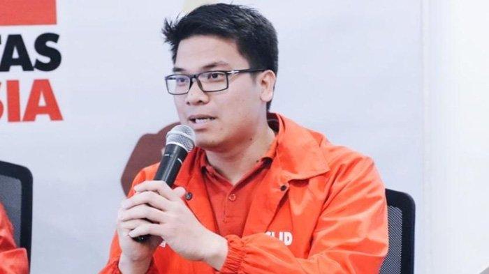 Ketua DPW PSI Jakarta, Michael Victor Sianipar, saat berbicara pada konferensi pers di kantor DPP PSI, Jalan KH Wahid Hasyim, Jakarta Pusat, Kamis (8/8/2019)