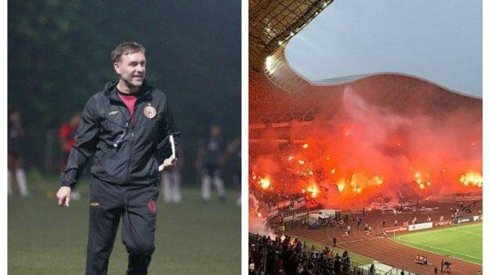 Kolase foto pelatih Persija Jakarta Thomas Doll dan The Jakmania.