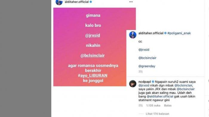 Komentar Jerinx SID diunggahan Aldi Taher.