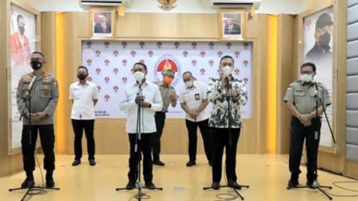 Konferensi pers rapat Menpora bersama Polri, PSSI, PT.LIB dan BNPB perihal penyelenggaraan kompetisi Liga 1 dan Liga 2 Indonesia musim 2021