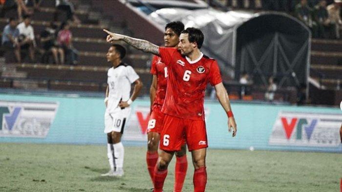 Marc Klok ketika memperkuat timnas U-23 Indonesia kontra Timor Leste pada 10 Mei 2022.