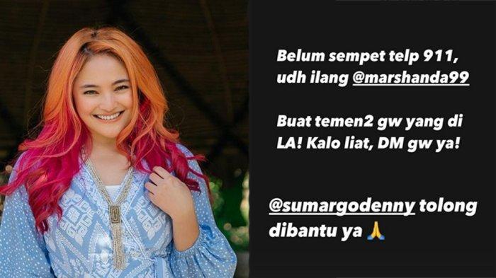Marshanda diduga hilang di Los Angeles, Amerika Serikat. Sahabat minta bantuan Denny Sumargo.
