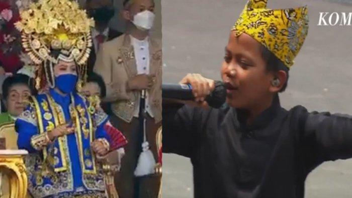 Penyanyi cilik asal Bayumas, Farel Prayoga bikin Iriana Jokowi hingga para menteri joget di Istana Negara, Rabu (17/8/2022).