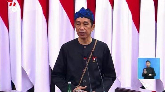 Presiden Joko Widodo (Jokowi) menyampaikan pidato kenegaraan dalam Sidang Tahunan MPR 2021, Senin (16/8/2021).