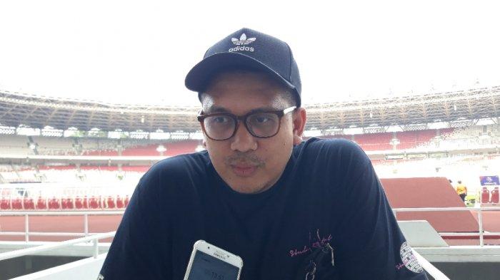 Sekretaris Umum The Jakmania, Dicky Soemarno saat ditemui di SUGBK, Senayan, Jakarta Pusat, Sabtu (3/8/2019).