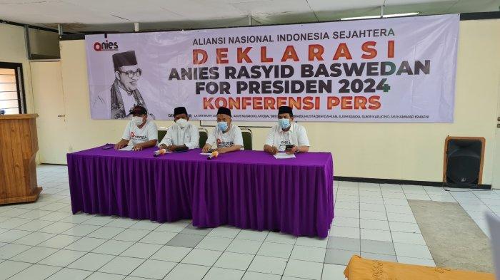 Suasana deklarasi dari ANIES untuk Anies for President yang digelar di Gedung Juang 45, Menteng, Jakarta Pusat pada Rabu (20/10/2021).